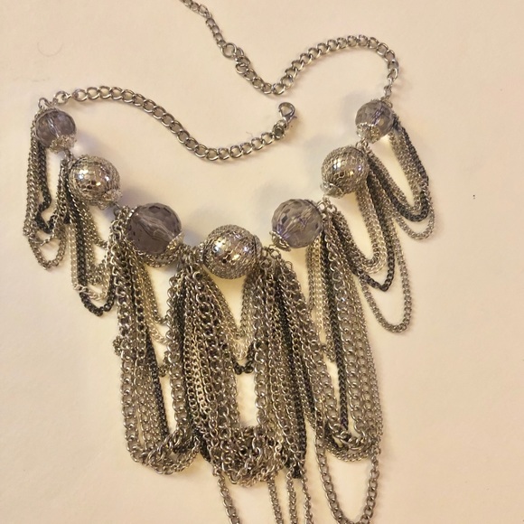 Vintage Silver Toned Statement Necklace - Picture 6 of 6